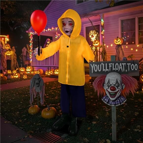 Halloween Decorations Outdoor - 4 Ft Life Size Animated Animatronics Prop - Picture 5 of 7